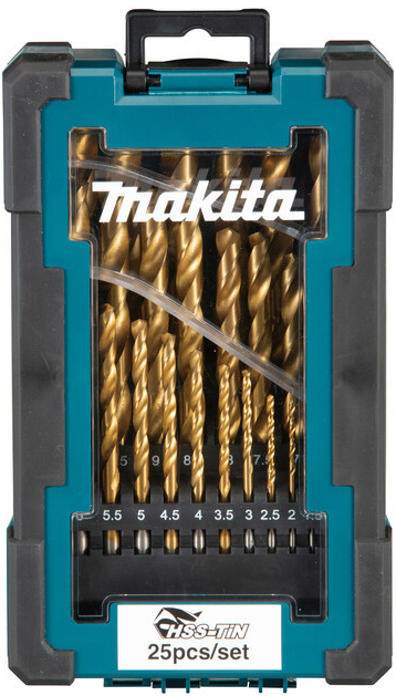 MAKITA D-72235 Sada vrtákov od 1 do 13mm do kovu HSS-Tin 25 ks -MAKITA