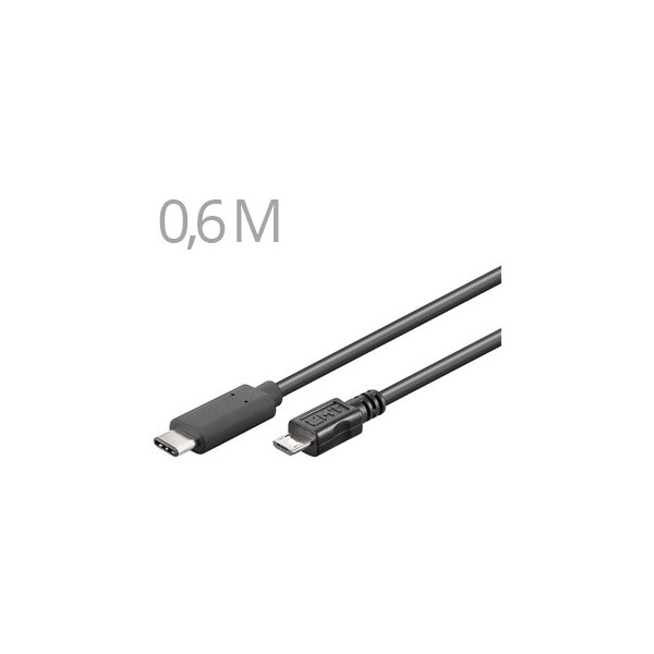 PremiumCord SKKABUSB31115 USB 3.1 konektor C/male - USB 2.0 Micro-B/male,  0,6m, černý od 5,62 € - Heureka.sk