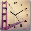 Sklenené hodiny štvorec Most San Francisco 30x30 cm