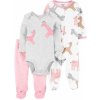 Carter's Set 3dielny overal na cvoky polodupačky body dl. rukáv Giraffe dievča LBB PRE