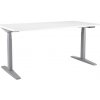 Výškovo nastaviteľný stôl BASIC, 2-motorový, 138x80 cm, podnož sivá + doska biela