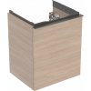 Geberit Skrinka pod malé umývadlo Geberit Acanto, s jednou zásuvkou: Korpus a čelo: dub/melamín s drevenou štruktúrou, Rukoväť: láva/matná prášková farba, Šírka umývadla=45cm 503.002.JH.1