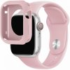 AppleKing silikónový remienok so silikónovým puzdrom na Apple Watch 45 mm / 44 mm - svetloružový - možnosť vrátiť tovar ZADARMO do 30tich dní