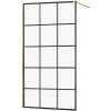 MEXEN/S - KIOTO Sprchová zástena WALK-IN 120x200 cm 8 mm, zlatá, čierny vzor 1 800-120-101-50-77