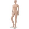 Dámská figurína se skleněnou základnou béžová 180 cm Béžová 142930