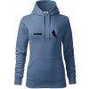 Floorball sport - Mikina dámská Cape s kapucí - S ( Denim )
