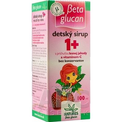 NATURES Beta glucan detský sirup 1+ s príchuťou lesnej jahody 100 ml