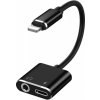 SES 2v1 Redukcia a adaptér Audio Jack pre nabíjanie a slúchadlá s konektorom Lightning čierna 5345