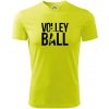 Volleyball nápis - Pánske tričko Fantasy športové - XL ( Neonová žltá )