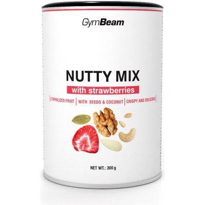Nutty Mix s jahodami - GymBeam, 300g