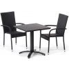 IWHome Jídelní set REUS antracit + 2x židle MADRID antracit