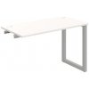 Pracovný stôl UNI O, k pozdĺ. reťazeniu, 120x75,5x60 cm, biela/sivá
