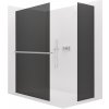 CERANO - Sprchová zástena Walk-in Crystal TL/P - 8 mm - bezvzperový systém + polička/držiak na uteráky - chróm, grafitové sklo - 160x80x200 cm
