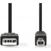 NEDIS kabel USB 2.0/ zástrčka A - zástrčka B/ k tiskárně apod./ černý/ blistr/ 3m CCGB60100BK30