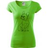 Francúzsky buldoček čierna kresba - Dámske tričko Pure - XS ( Apple Green )