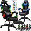 Herné kreslo LAZYhome Gaming Chair Mark Four LC09 Svetelná umelá koža čierno-červená