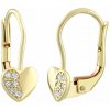 Silvego Zlaté náušnice srdce s Brilliance Zirconia SILVEGO70585Y