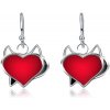 Šperky eshop - Strieborné náušnice 925 s diabolským srdiečkom s chvostíkom U5.7