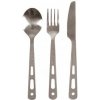 Lifeventure Knife Fork Spoon Set - titanium Šedá příbor