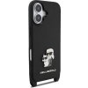 Karl Lagerfeld Saffiano Crossbody Popruh Metal Karl and Choupette Zadný Kryt pre iPhone 17 Black