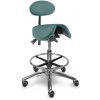 Mayer zubárska stolička Medi 1215 Dent hliníkový kríž, piest a kruh pod nohy chróm, zelená