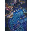 Paperblanks - Blue Cats & Butterflies - MIDI - linajkový - Paperblanks