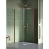 New Trendy New Soleo Copper Brushed sprchovací kút 110x80 cm štvorcová medená brúsené/priehľadné sklo K-2291-WP