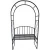 Pergola záhradná s lavičkou čierna 115x45x208cm 45951