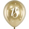 PartyDeco BALÓNIKY latexové chrómové 18. narodeniny zlaté 30cm