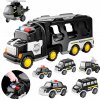 Odťahovka vozidlo, policajné nákladné auto, autá, 6 Autíčka sada, svetelný zvuk