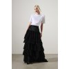 Karl Lagerfeld Maxi Frill Skirt Black