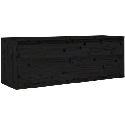 vidaXL Nástenná skrinka čierna 100x30x35 cm Masívne borovicové drevo