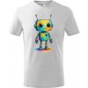 Handel Detské tričko - Veselý robotík Farba: biela, Veľkosť: 158cm/12r, Strih trička: detský