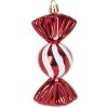 Ozdoba MagicHome Vianoce, sada, 4 ks, 11,5 cm, cukríky, červené, na vianočný stromček