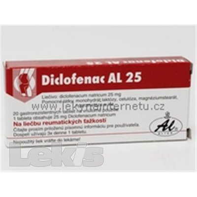 Diclofenac AL 25 tbl.ent.20 x 25 mg od 3,16 € - Heureka.sk