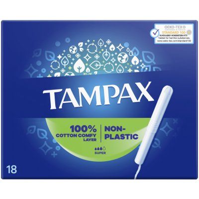 Tampax NON-PLASTIC Super 18 ks
