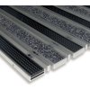 Textilná gumová hliníková kefová vstupná rohož FLOMA Alu Low Extra (Bfl-S1) - dĺžka 80 cm, šírka 120 cm, výška 1 cm