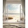 ZUTY Obrazy na stenu - Pohľad na more z francúzskeho okna Rámovanie: bez rámu a bez vypnutia plátna, Rozmer: 40x50 cm