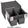 Výsuvný smetný kôš SELECT II 50/2, šírka 500 mm (objem nádob 2 x 19 L)