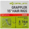 Korum Grappler Hair Rigs Barbed hotové návazce 38cm Veľkosť 8 0,30 mm 14 lb 8 ks