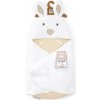 Doudou et Compagnie Paris Doudou Plyšová biela deka s kapucňou Happy Wild 70 cm