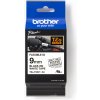 Brother TZ-FX221 / TZe-FX221 Pro Tape, 9mm x 8m, čierna tlač/biely podklad, originálna páska