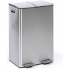 Kôš na triedený odpad, 2x 30 l, nerez, nášľapný
