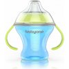 BabyOno hrnček netečúci s mäkkým náustkom natural Nursing modrý 180 ml