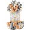 Alize Puffy Color 6395 - svetlohnedá-sivomodrá-biela