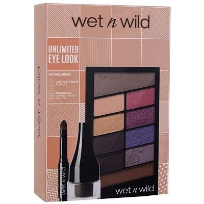 Wet n Wild Unlimited Eye Look barva paletka barev dárková sada: paletka očních stínů Color Icon 10 Panshadow Palette 10 g V.I. Purple + pomáda na obočí Ultimate Brow Pomade 2,5 g Medium Brown