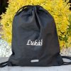 Bavlnený vak Begiii - čierny s menom a obrázkom áno