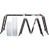 TEXIM BLACK PREMIUM NVLG-44 - multifunkčný hliníkový rebrík 4x 4 - 473 cm + kolieska + plošina