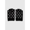 Kožené rukavice bez prstov Karl Lagerfeld dámske, čierna farba 241W3603