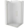 MEXEN/S - Velar Duo sprchovací kút, posuvné dvere 90 x 80, dekor, nikel kartáčovaný 871-090-080-32-97